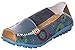 UJoowalk Womens Comfortable Casual Flexible Cowhide Leather Floral Print Walking Driving Shoes Slip on Loafers (9.5 B(M) US, Blue)