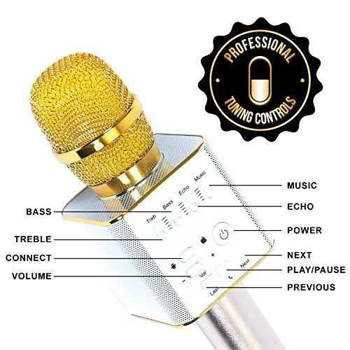 image for Hanshot Portable Rechargeable Bluetooth Karaoke Microphone with built 