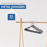 1Above 25x Premium Rubber Coated Hangers Grey 0.4cm Thick Heavy Duty view 2