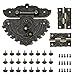 2Pcs Antique Small Box Hinges 1Pcs Antique Latch Hook Hasp 60Pcs Rivet Jewelry Box Hinges and Latches for DIY Jewelry Box
