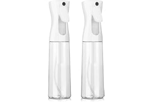 Spray Bottle for Hair 300ml/10.15oz, 2pcs Continuous Spray Bottle Empty Fine Mist Spray Bottles, Leak-Proof Clear Water Miste