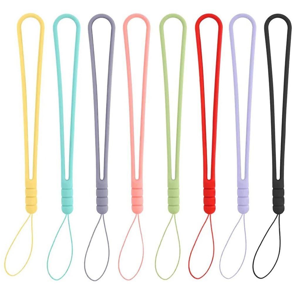 8Pcs Colorful Silicone Lanyard -Lost Wrist Strap for Usb Drives and Accessories