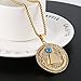 HZMAN 18k Gold Plated Novus Ordo Seclorum Stainless Steel Eye of Providence All-Seeing-Eye Pyramid/Eye Medal Pendant Necklace
