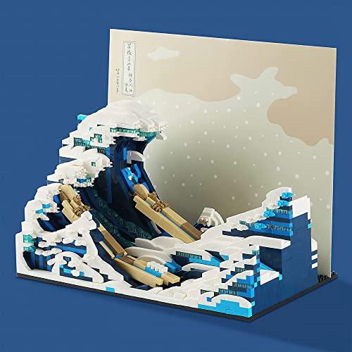 MACTANO The Great Wave Micro Mini Building Block Set for Adult, Japan