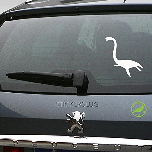 Nessy Loch Ness Monster Decal (gloss white, 5 inch) for car truck window suv boat motorcycle and all other auto glass and bumper in gloss vinyl