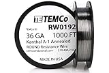 TEMCo Kanthal A1 wire 36 Gauge 1000 Ft Resistance AWG A-1 ga