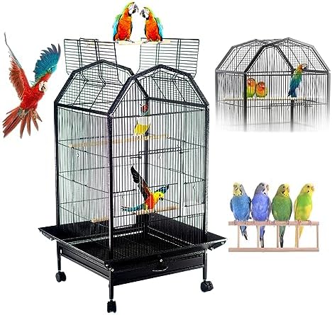 DMG Bird Cage, Large Parrot Birdcage Breeding, Open Top Standing Parrot ...