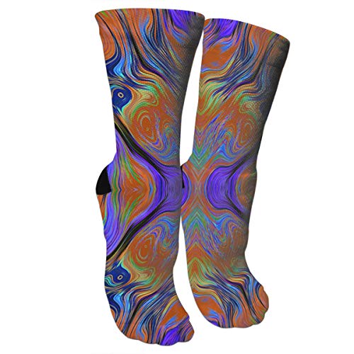 KneeSocks79 New Lava LAMP Purple Orange Burnt Knee High Graduated Compression Socks for Women and Men - Best Medical, Nursing, Travel & Flight Socks - Running & Fitness