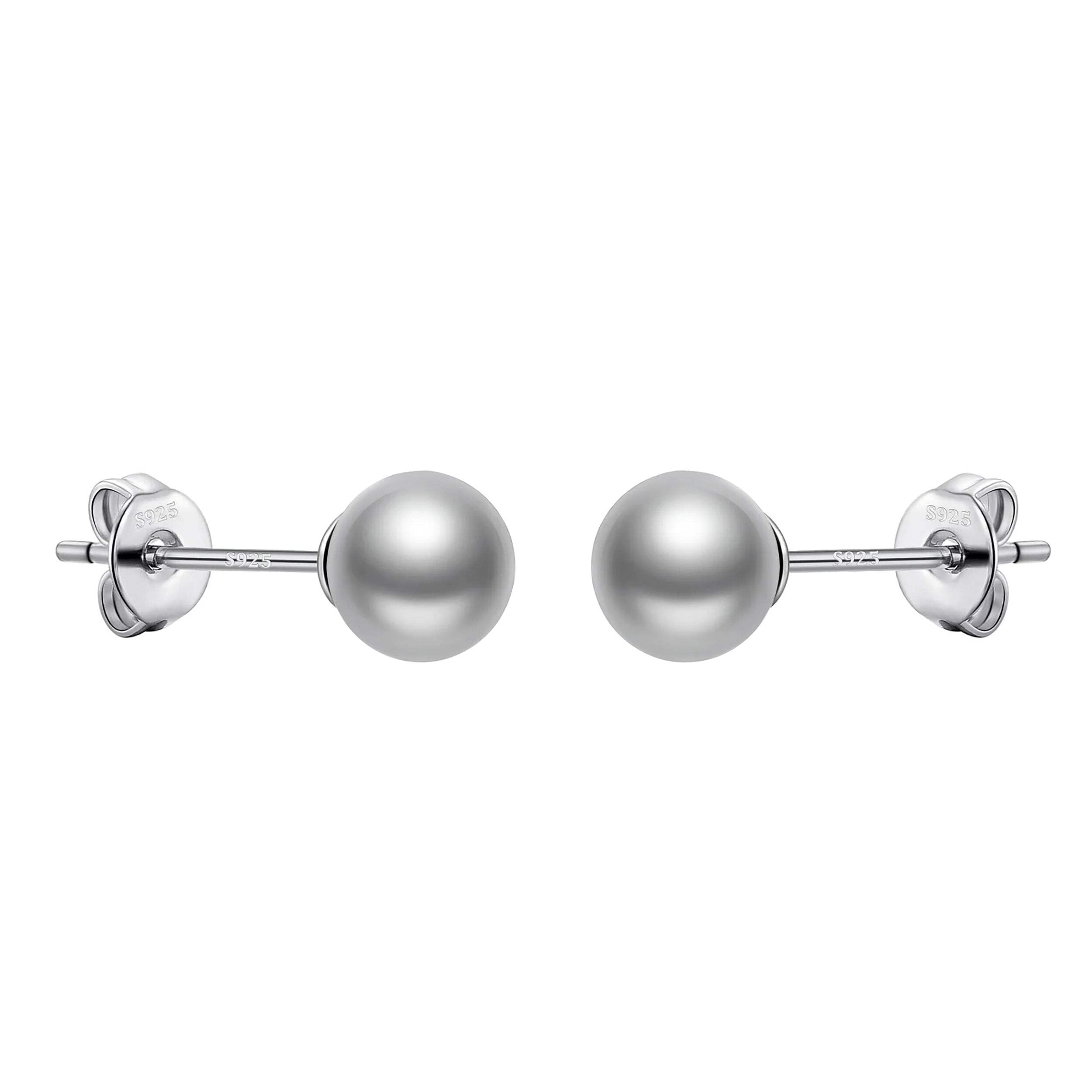 Philip Jones Sterling Silver Grey Shell Pearl Earrings