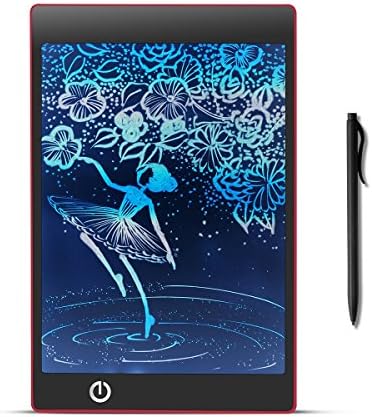 Eschone 9.7 Inch LCD Colorful Writing Tablet/ Message Board/ Screen Handwriting Pad Paperless Drawing Writing Tool Graffiti Board with Stylus and Stand for Kids, Family Memo, Office Writing, Red