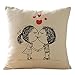 Valentine Pillow Covers, Mostsola Painting Linen Cushion Throw Pillow Cushion Covers (Valentines Day Gift for Your lover) (B)