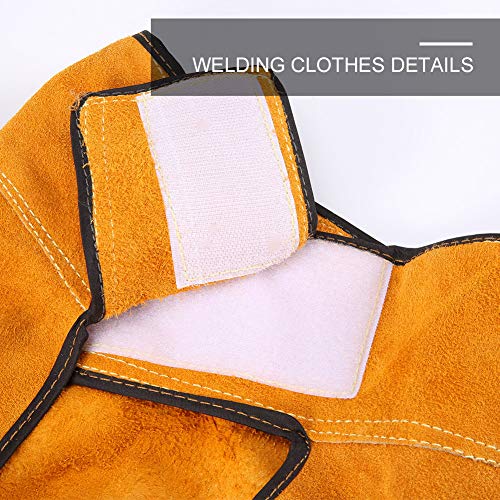 image for Gotega Welding Jacket XL/Leather Welding Apron/Heat & Flame-Resistant 