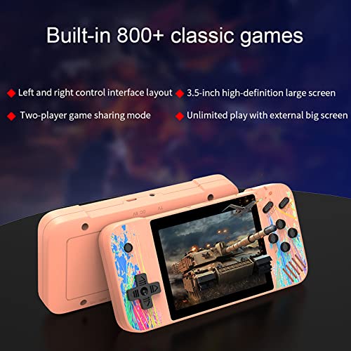 Handheld Game Console Horizontal Screen Retro Nostalgic Arcade Single Double 800 In One 3.5 Inch Large Screen Game Console Connected To TV (Blue, 15x10x3cm)