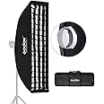 Godox 22cm x 90cm 8.6"x 35.4" Strip Beehive Honeycomb Grid Softbox Bowens Mount for Godox Flash Light and Other Studio Flash Light