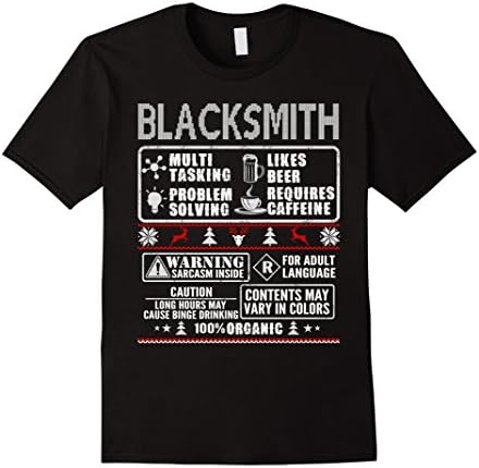 Men's blacksmith shirt- Blacksmith ugly christmas multi-tasking 2XL Black
