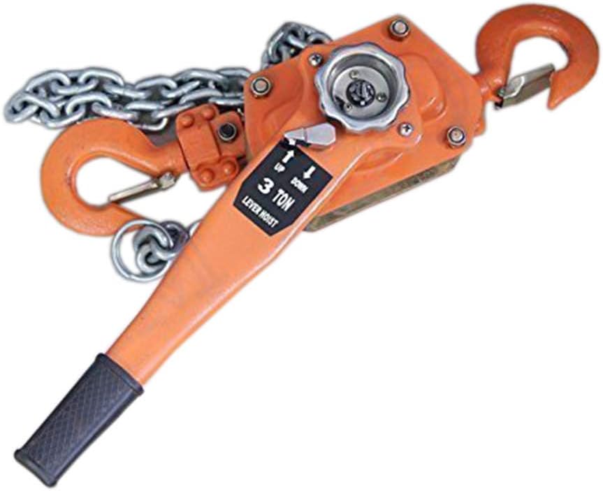 KATSU 1.5T Chain Hoist Manual Lever Ratchet Block Chain Hoist Winch Come Along Lift Puller with Hook 1.5M 3300lbs for Pulling Lifting 181715