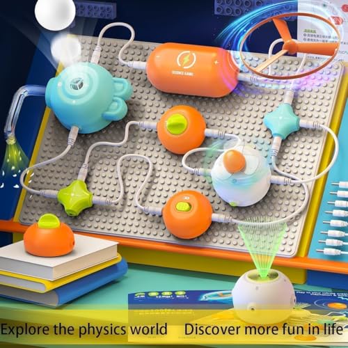 Physical Science Circuit Kits, Snap Circuit Blocks with Classic Base Plate for Electronic Exploration Kit DIY Electronic Blocks Educational Toys for Ages 3+