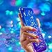 Tznzxm iPhone XR Case New Glitter Floating Flowing Flexible TPU Gradient Quicksand Series Anti-Scratch Shockproof Bling Diamond Sparkly Defender Protective Case for Apple iPhone XR Blue & Purple