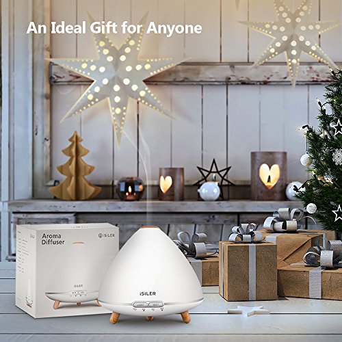 500ml Aromatherapy Essential Oil Diffuser, iSiLER 17oz Ultrasonic Cool Mist Humidifier whith Waterless Auto Shut-Off 4 Timer Settings for Bedroom Office Home Bedroom Yoga Spa, 18 hours Runtime