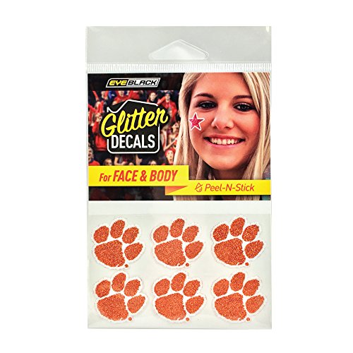 image for EyeBlack Clemson Tigers NCAA Glitter Decals, Perfect for Game Day and 