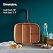 VonShef Grill Pan Non Stick Aluminum, Divided Section Pan Easy Clean Griddle With Copper Colored Interior and Stainless Steel Handle, Induction Hob Ready, 11