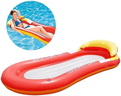 Inflatable Floating Bed Water Float Lilo Row with Back Chair for Pool Lounger Air Mattress Blow up Beach Toy for Kids Adults Summer Holiday Party