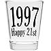 Shot Glass - Happy 21st Birthday Gift - Celebrate Turning Twenty One (1997) - Makes a Great Gift Under $15!