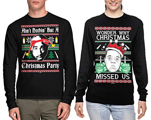 HAASE UNLIMITED Matching Couple 2Pac / Biggie Christmas Long Sleeve Shirt