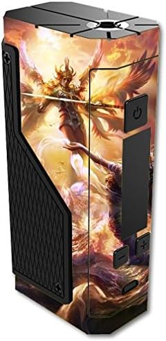 Decal Sticker Skin WRAP - Volcano Lavabox DNA 200 - Flying Angels Fighting Above The Clouds at Sunset Printed Design