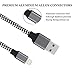 Lightning Cable, Live2Pedal [3 Pack] iPhone Charger to USB Syncing and Charging Cable Data Nylon Braided Cord Charger for iPhone 8/Plus7/7 Plus/6/Plus/6S/Plus/5/5S/5C/Se(Gray+Black)