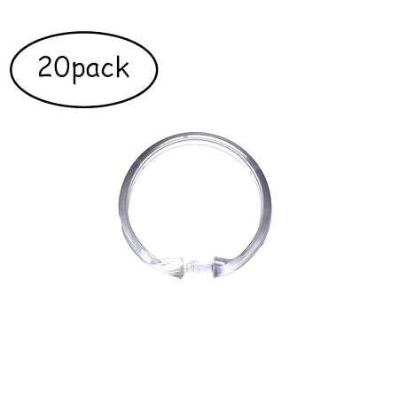 Lvcky 20 Pack Clear Round Shower Curtain Rings Amazon Co Uk