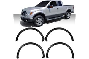CROSSDESIGN 4PCS Fender Flares Fit Ford F150 Style Side w/ 67.0" / 78.8" / 97.4" Bed Length Models 2009-2014, Not Fit Platinum and Raptor Model Textured Factory Style Wheel Trim 9L3Z16038A, 9L3Z16038B, 9L3Z16039B