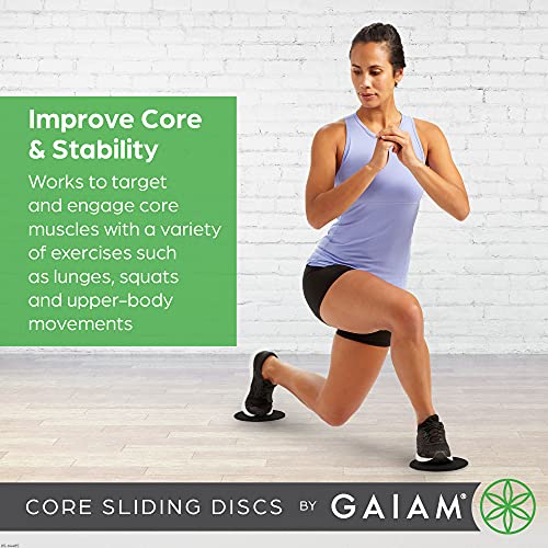 Gaiam Core Sliding Discs Dual Sided Workout Sliders for Carpet
