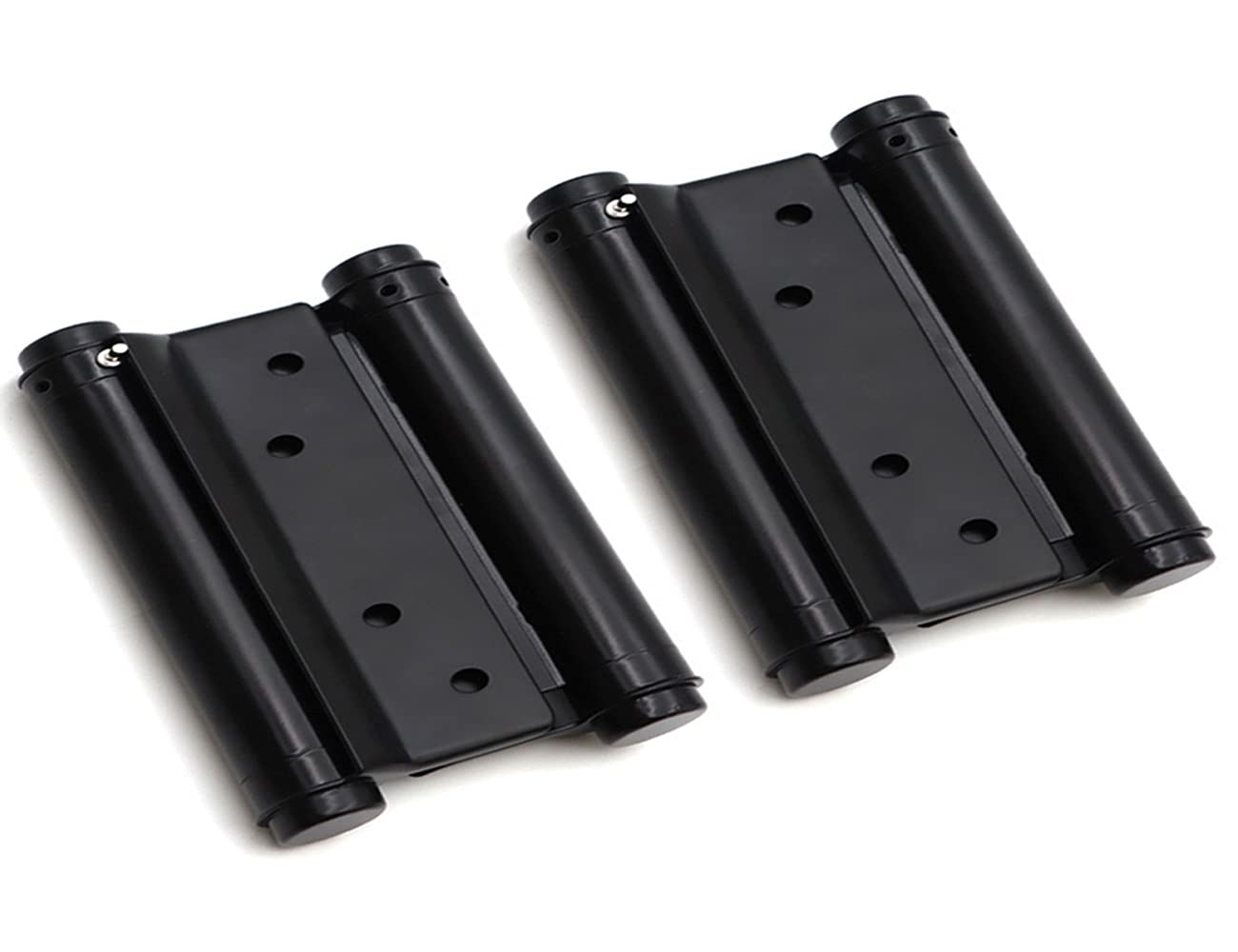 2Pcs 75mm Cafe Saloon Door Hinges Black with Screws Double Action Spring Hinge Stainless Steel Self-Closing 3''