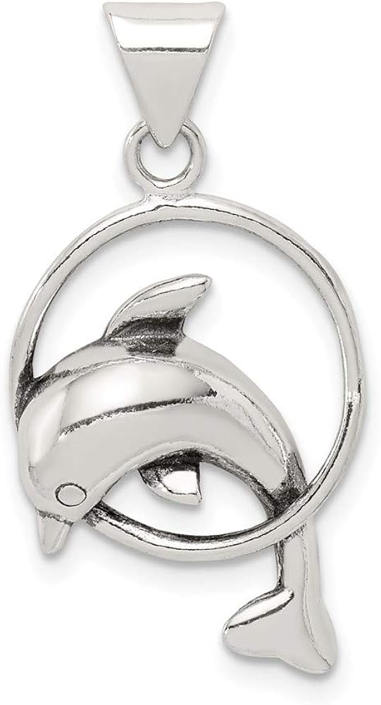 925 Sterling Silver Dolphin Pendant Charm Necklace Sea Life Fine Jewelry For Women Gifts For Her