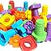 Jumbo Nuts and Bolts Set with Toy Storage and eBook | Montessori Toddler Rainbow Matching Game Activities | Fine Motor Skills Autism Educational Toys for Baby, 1, 2, 3 Year Old Boy and Girl | 24 pc