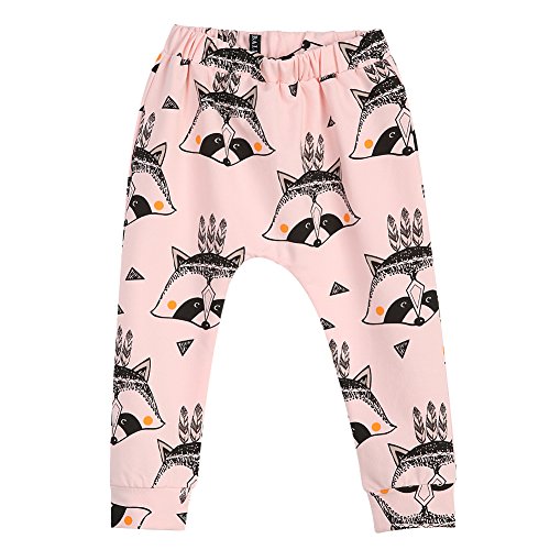 Baby Boys Girls Cartoon Print PP Pants Long Legging Pants (1-2Y, Fox)