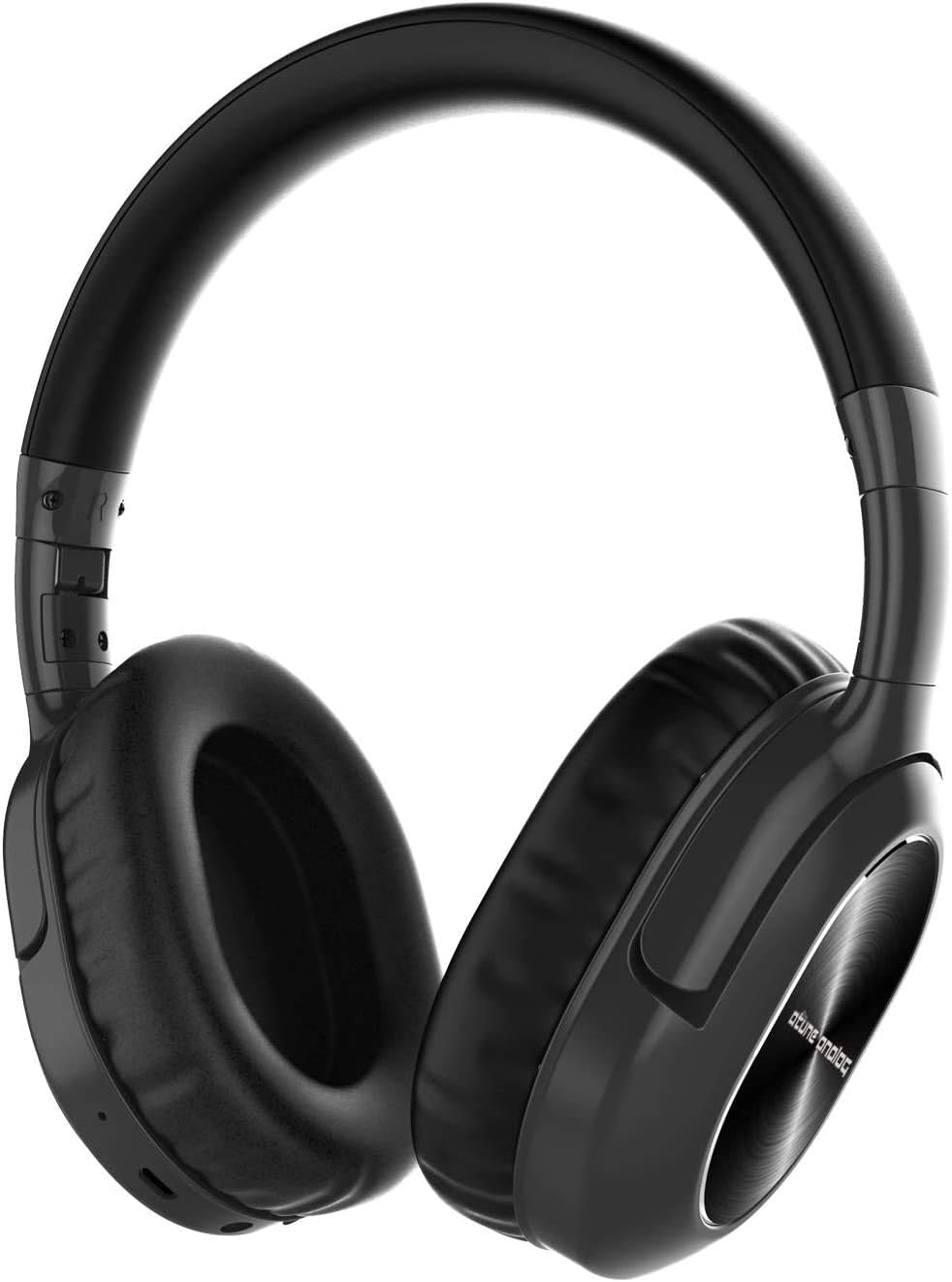 Atune Analog Bluetooth Headphones Wireless Active Noise CancellingHeadphones With Microphone Over-Ear Lightweight Foldable 20H Playtime Comfortable Protein Earpads micro-USB Charge PortTelescopic Arms
