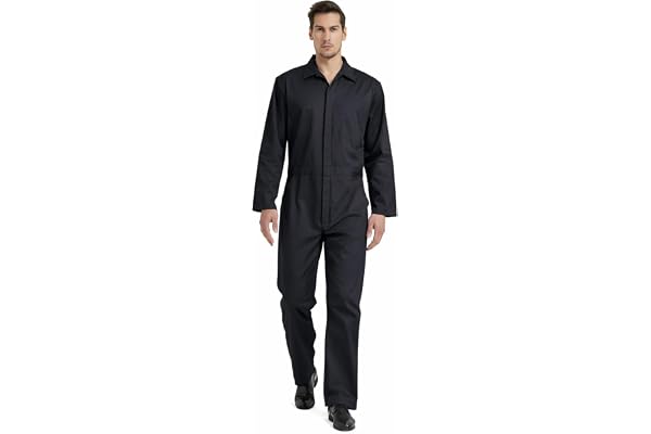 TOPTIE Men's Long Sleeve Coverall, Action Back Coverall, Work Wear Suit