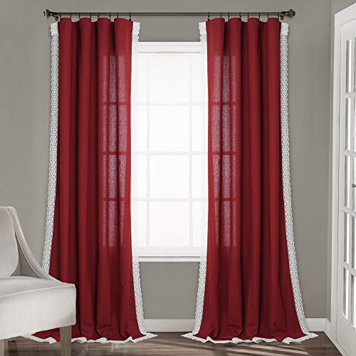 red curtains