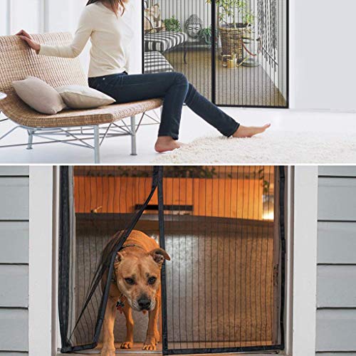 Aoocan Magnetic Screen Door - Door Net Screen with 26 Magnets Heavy Duty Mesh Curtain, Door Screen Magnetic Closure. Fits Door Size up to 34" x 82" Keeps Bugs Out