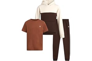 RBX Boys Sweatpants Set - 3 Piece Fleece Pullover Boys Hoodies Athletic Shirt and Kids Sweatpants Activewear Set (2T-12)