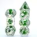 Green Flowers Dice Sets Polyhedral DND Dice for Dungeons and Dragons Role-Playing Tabpletop Game