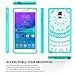 Samsung Galaxy Note 4 Case Clear with HD Screen Protector, AnoKe Mandala Flower Cute Women Girls Acrylic Rubber TPU Bumper Ultra Thin Slim Fit Phone Cover Cases for Samsung Galaxy Note 4 -TM CH Mint