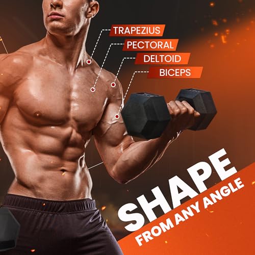 Yes4All Encased Hex Dumbbells Pair, Chrome or Rubber Grip Anti-Slip Hand Weights 10-30 LBS
