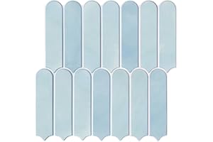 Commomy Matte Peel and Stick Backsplash - 10 Sheets of 11.8" x 11.8" - 3D Blue Peel and Stick Tile for Kitchen and Bathroom Matte PVC Wall Tiles Interior Renters,RV,Bedroom,Living Room