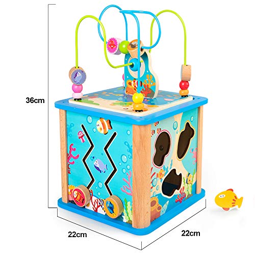 rolimate Colorful Preschool Early Development Wooden Educational Game Toy Gift Box - Activity Centers - Best Birthday Pre-Kindergarten Gift Toy for Age 18 Month and Up Kids Toddlers Baby (2.0) - Thumbnail 4