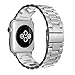 Simpeak Band Compatible with Apple Watch 42mm 44mm Series 6 SE 5 4 3 2 1, Women Men Solid Stainless Steel Business Band Strap Replacement for iWatch 42 44, Silver