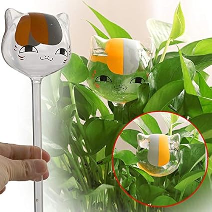 Watering Spike Clear Cat Shaped Glass Plant Flower Watering