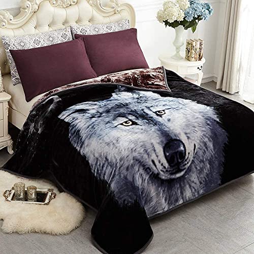 JYK Heavy Korean Faux Mink Fleece Blanket, 5 LB 2 Ply Reversible